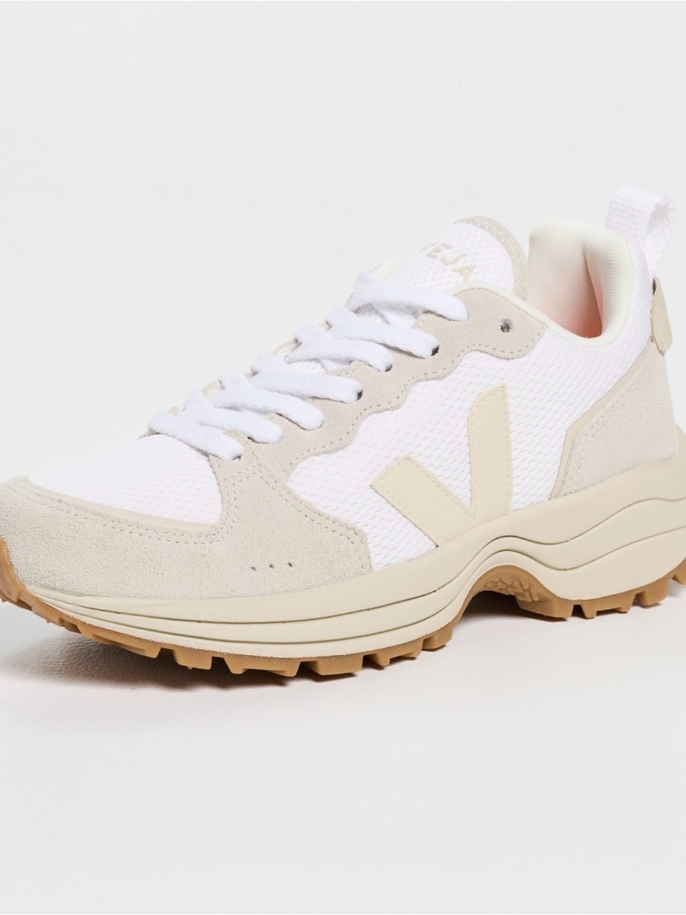 Veja venturi Beige and White Women's dad Sneakers